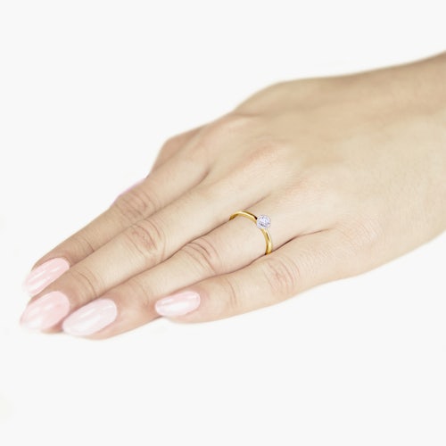 Pierścionek zaręczynowy SAVICKI: złoty, diament